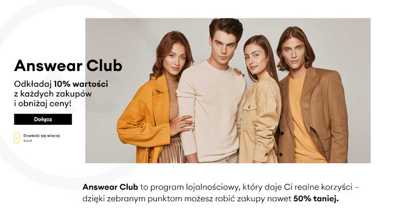 Answear Club zbieraj punkty i kupuj taniej ubrania oraz obuwie