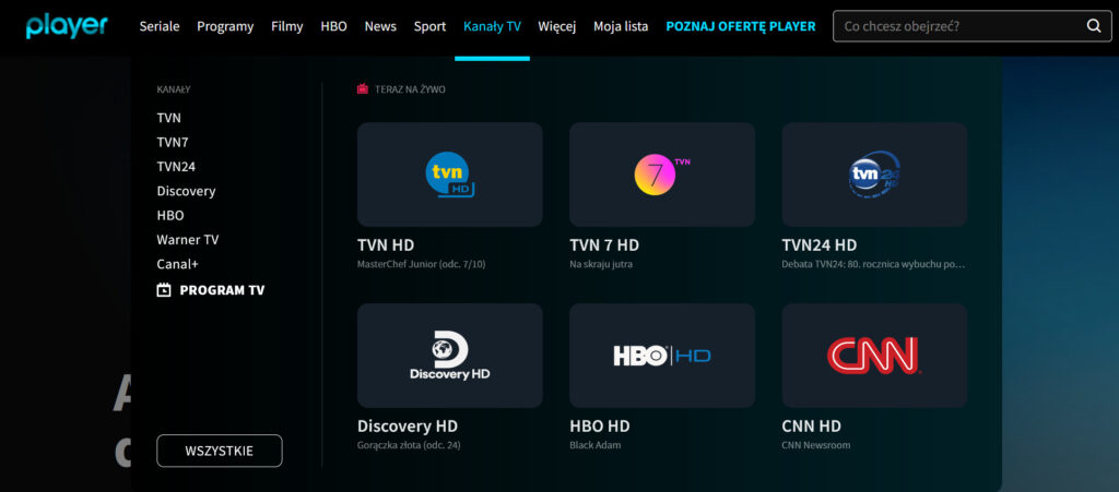 TVN Player telewizja za free