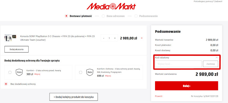 Media Markt kod rabatowy gdzie wpisać?