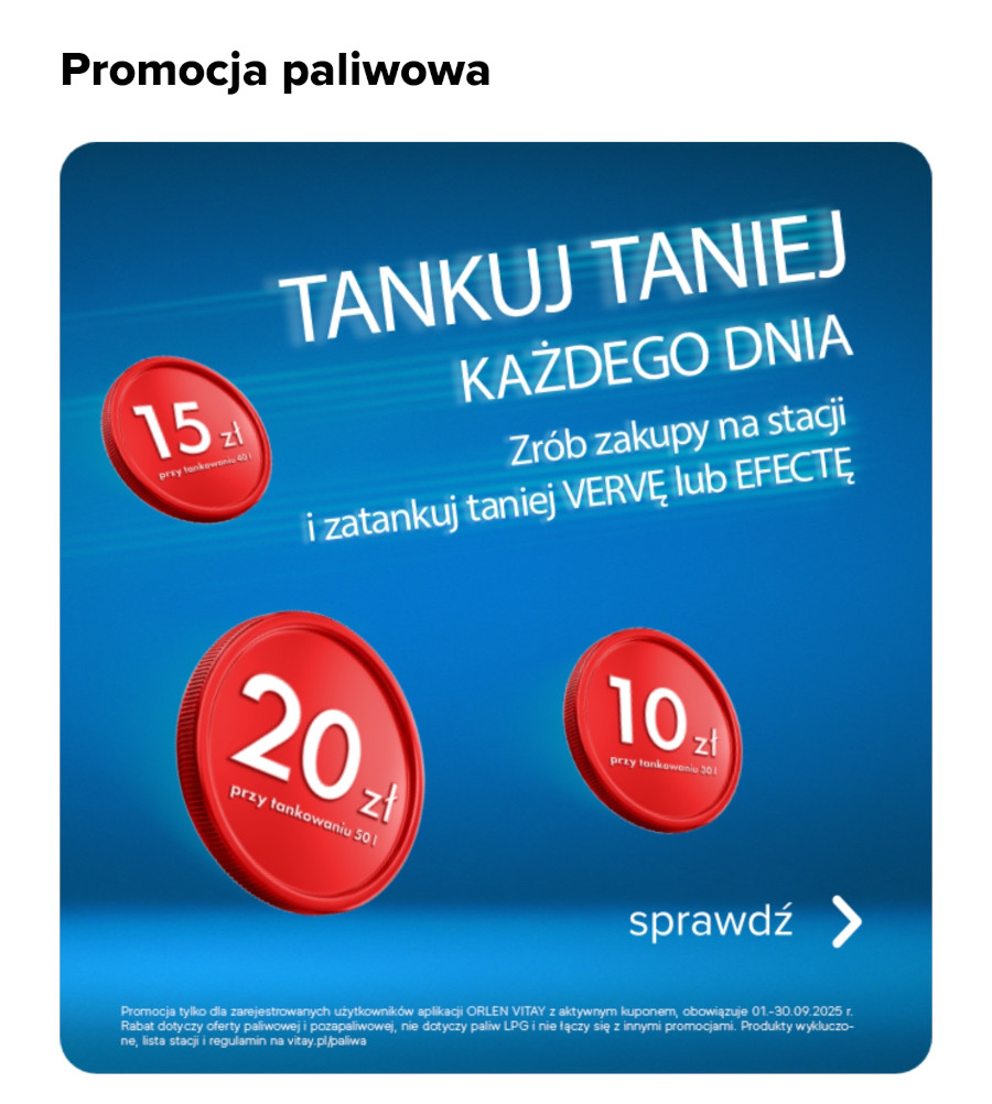 Orlen Wrześniowa promocja na paliwo