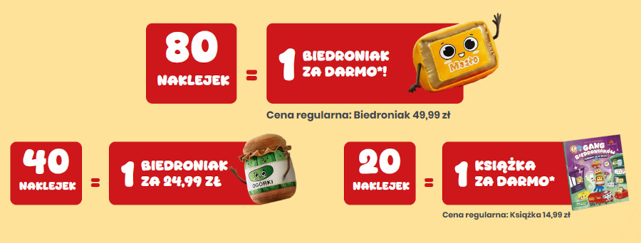 Wymiana naklejek na nagrody i maskotki Gangu Biedroniaków
