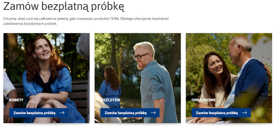 TENA darmowe próbki na nietrzymanie moczu
