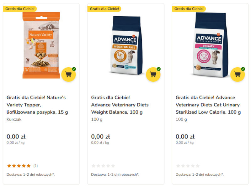 ZooPlus darmowe próbki dla zwierząt i gratisy