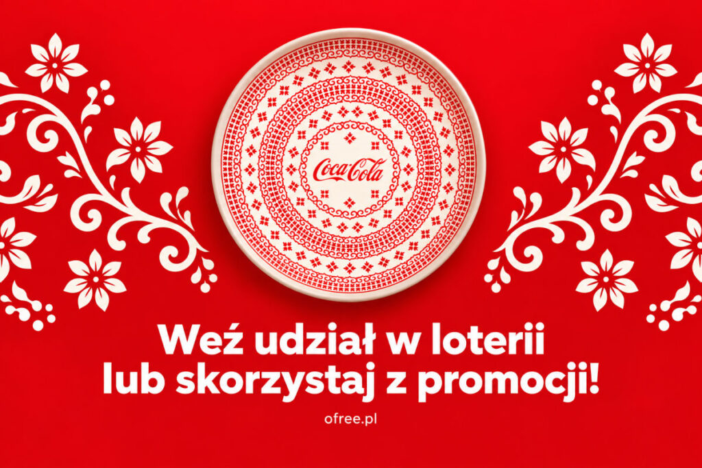 Coca Cola Bolesławiec loteria – talerz z ludowym wzorem