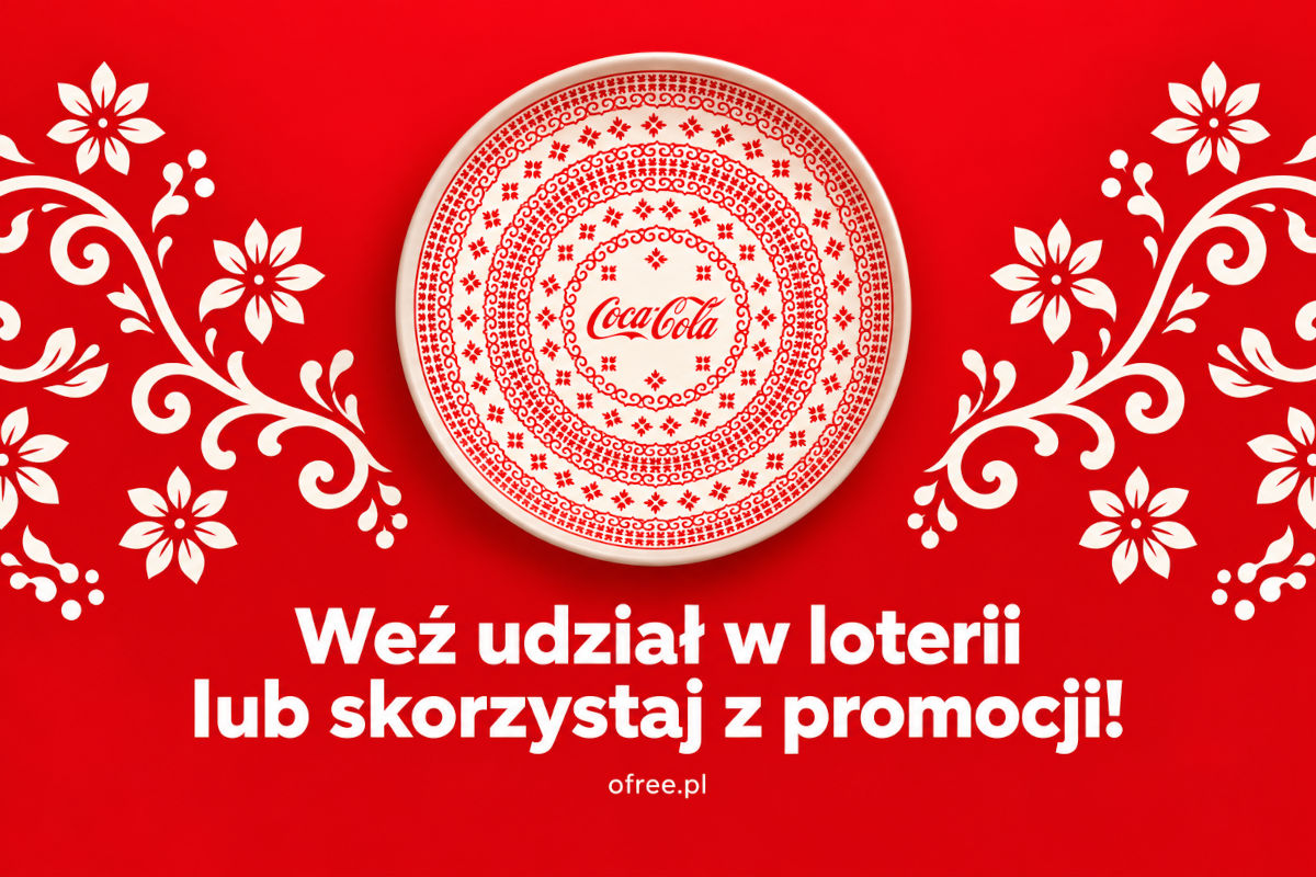 Coca Cola Bolesławiec loteria – talerz z ludowym wzorem